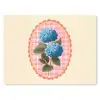 Bloemen - Blauw - Lijst - Bladeren muismat rubber klein -3d