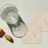 Structuur - Spikkels - Beige onderzetter kurk middel 366 -sfeer4