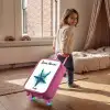 Blauwe Zeester op Witte Achtergrond Kinderkoffer - Roze klein -sfeer1