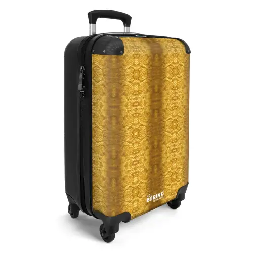 Gele slangenhuid met symmetrische schubstructuur NBS - Handbagage koffer - Kinderen Unisex middel -productfoto_3d