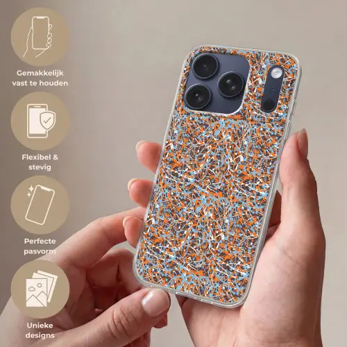 Blauw - Waterverf - Chaos Telefoonhoesje iPhone 17 Pro klein 878 -sfeer3_NL