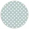 Hartjes - Blauw - Patroon - Strepen Wandcirkel plexiglas klein 852 -3d
