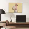 Handdoeken - Vrouw - Jurk - Roze PET vilt klein -sfeer5