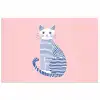 Kat - Illustratie - Minimalistisch - Roze poster papier klein -3d