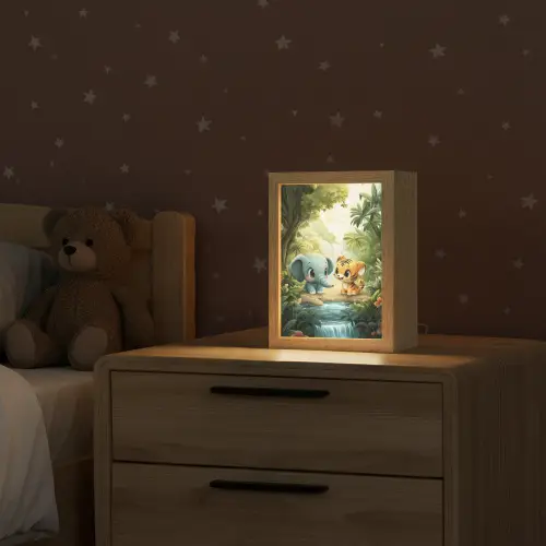 Olifant - Tijger - Bos - Jungle Light Box met kabel klein -sfeer1_kind