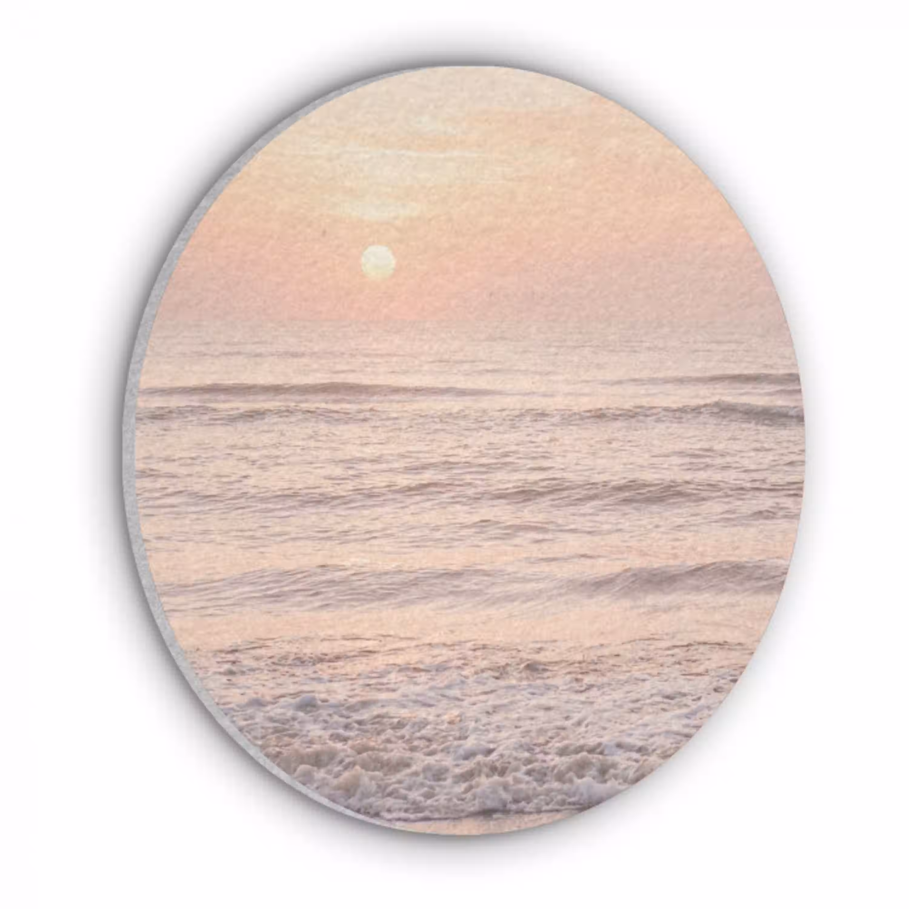 Zon - Strand - Roze Akoestische PET Vilt - Rond klein -3d