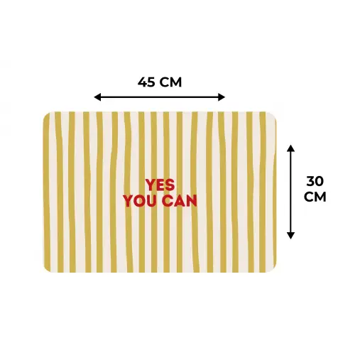 Strepen - Abstract - Yes you can - Rood Placemat vinyl groot -specs
