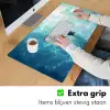 Schildpad - Zee - Blauw - Schittering Muismat XXL klein -sfeer3