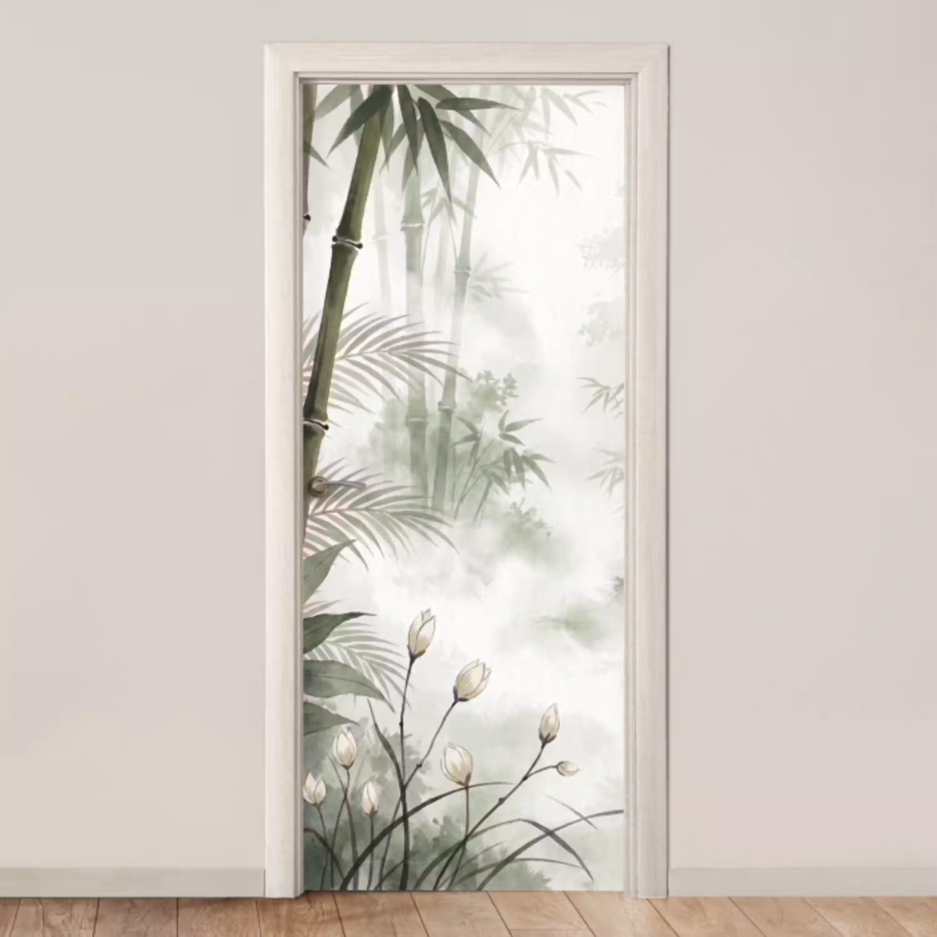 Bloemen - Knop - Tuin - Illustratie - Wit deurposter klein -3d_beige