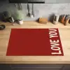 Schuin - Loveyou - Rood Inductie beschermer vinyl 3mm klein -sfeer5
