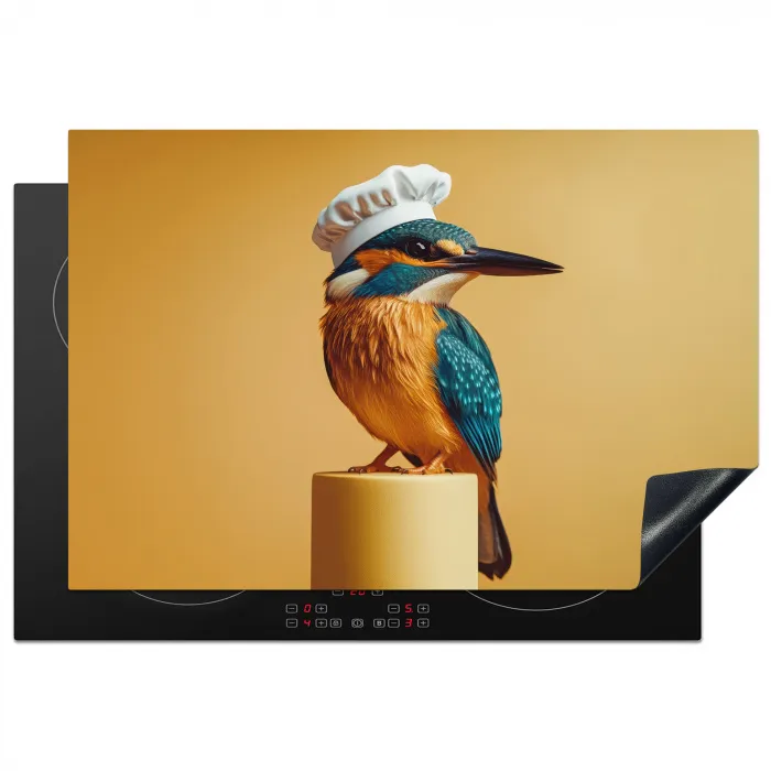 Ijsvogel - Pilaar - Koksmuts - Vogel Inductie beschermer vinyl 3mm klein -3d