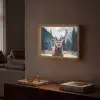 Hert - Dieren - Landschap - Winter - Sneeuw Light Box met batterij (Wandlamp) middel -sfeer1