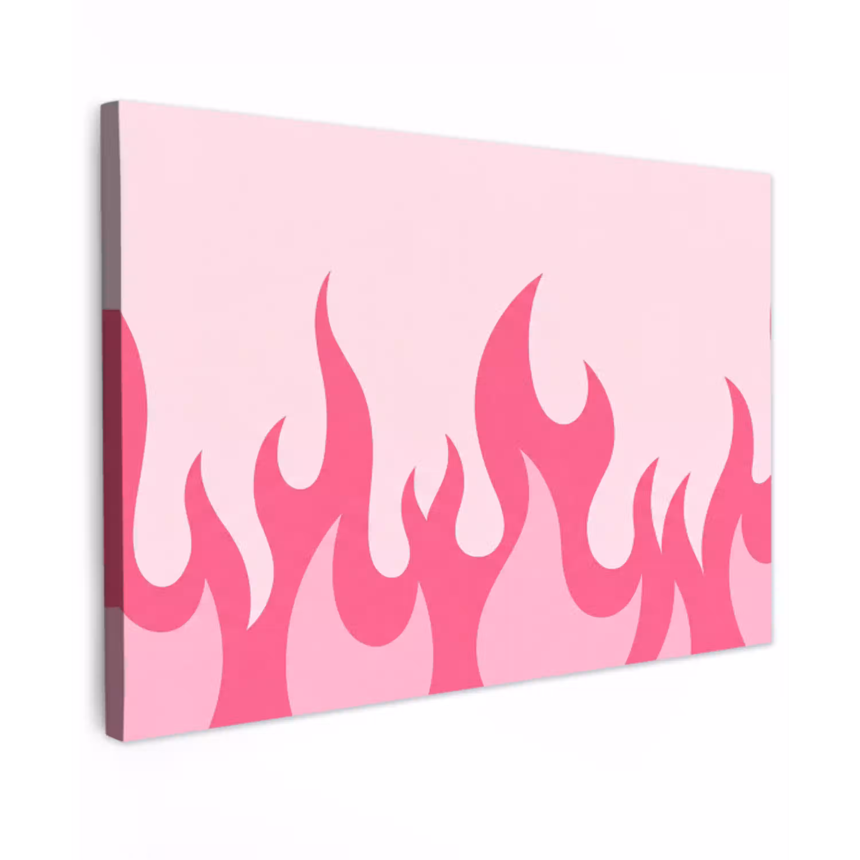 Vlammen - Patroon - Abstract - Modern - Roze Tuinposter op houten frame 2 cm dik klein -3d