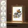 Piano - Oranje - Zwart - schets lijnen Light Box met kabel (Tafellamp) klein -USP_NL