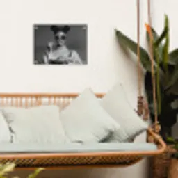 Vrouw - Pasta - Zonnebril tuinposter los doek klein -sfeer7