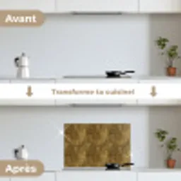 Organisch - Lijnen - Goud keuken achterwand spatscherm klein 900 -voor_na_FR
