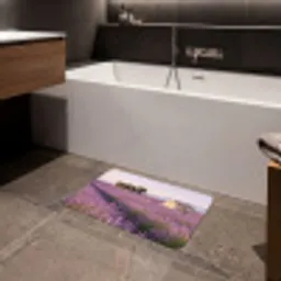 Lavendel - Landschap - Sereen - Paars Badmat klein -sfeer3