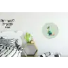 Staart - Dino - Minimalistisch - Blauw Wandcirkel aluminium klein -kinderkamer