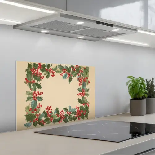 Hulstrand - Bessen - Beige keuken achterwand spatscherm klein -3d_schuin