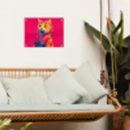 Kat - Kimono - Bloemen - Roze tuinposter los doek klein -sfeer7