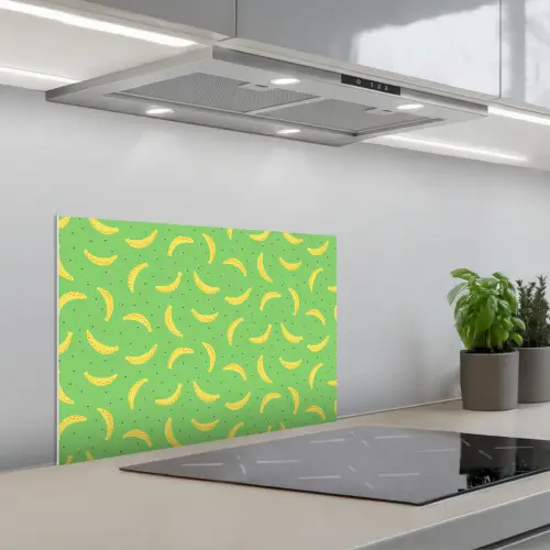 Groen - Geel - Bananen keuken achterwand spatscherm klein 900 -3d_schuin