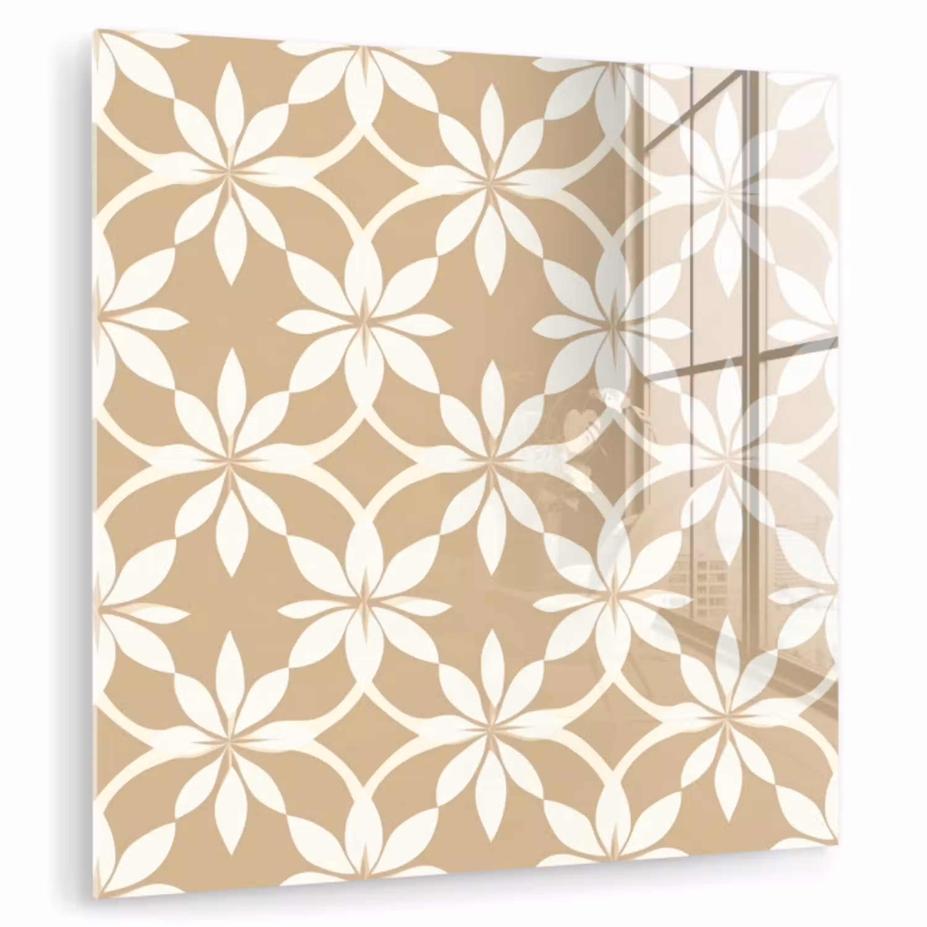 Bloemen - Patroon - Beige plexiglas 5mm klein 11 -zzzproduct_nieuw