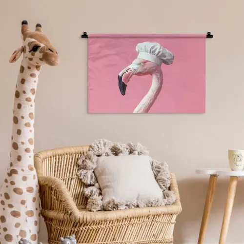 Flamingo - Roze - Koksmuts - Vogel Wandkleed katoen klein -wsfeer5_kind