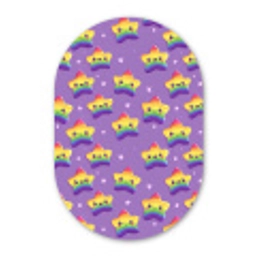 Sterren - Regenboog - Paars Wandcirkel Ovaal Forex klein 630 -3d