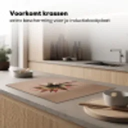 Droogbloem - Protea - Vintage - Beige - Rustiek Inductie beschermer vinyl 3mm klein -sfeer1