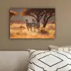 Zebra's - Savannelandschap - Gras canvas 2cm klein -sfeer3
