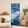 Golven - Oceaan - Blauw deurposter klein -sfeer2
