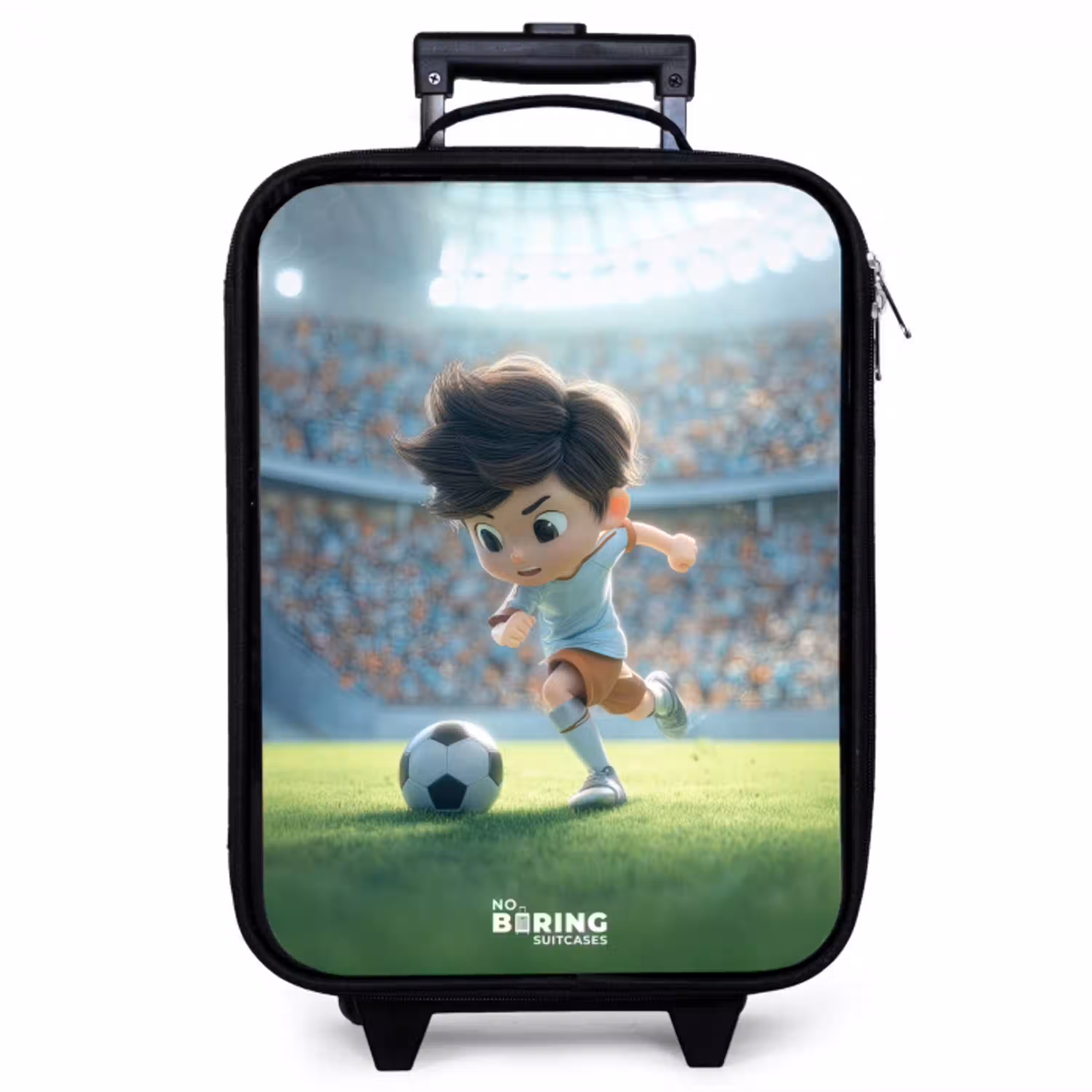 Jongen - Voetbal - Stadion - Zonlicht Kinderkoffer - Zwart klein -zzz_website3d