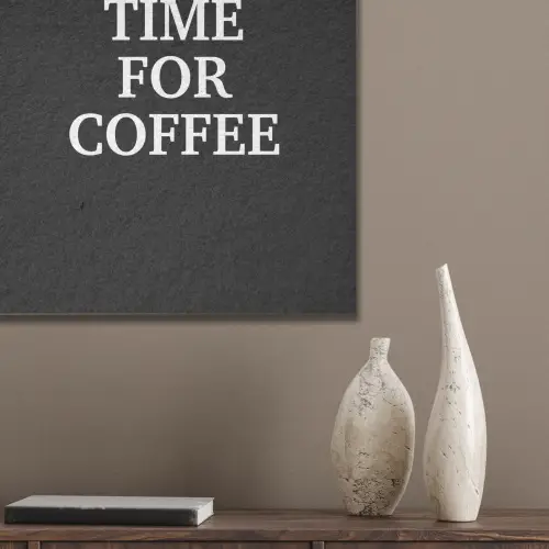 Quotes - Letters - Koffie - Zwart PET vilt klein -sfeer6_closeup