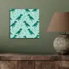 Donkergroen - Dinosaurussen - Afdrukken - Bladeren aluminium wit klein -sfeer2