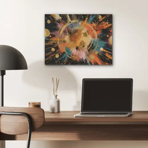 Explosie - Verfstructuur - Goud - Abstract PET vilt klein -sfeer5