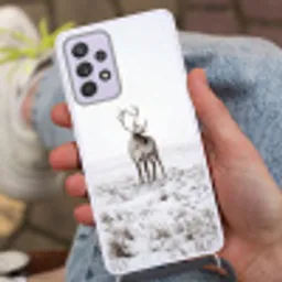 Rendier - Gewei - Sneeuw - Winter Hoesje Samsung Galaxy A52 5G met koord klein -sfeer3