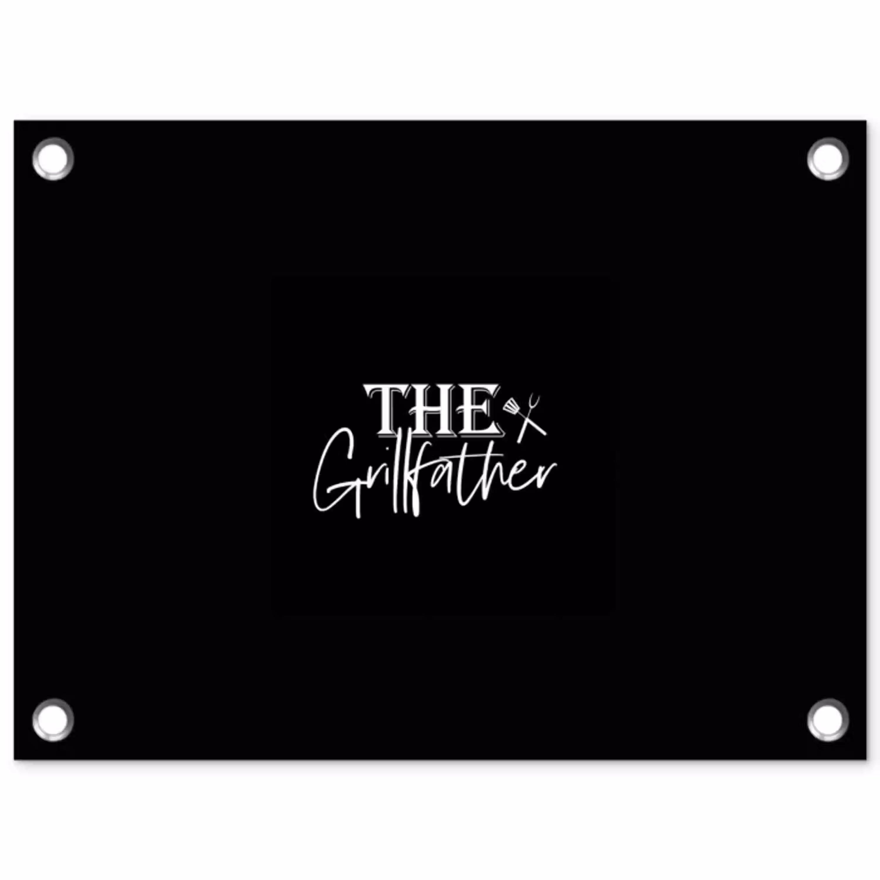 Barbecue - BBQ - Grill - Koken - The Grillfather - Tekst - Spreuken tuinposter los doek klein -3d