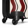 Golvende strepen in rood NBS - Handbagage koffer - Unisex middel -wiel