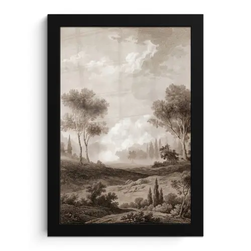 Klassiek - Landschap - Neutraal fotolijst zwart zonder passe partout klein -3d