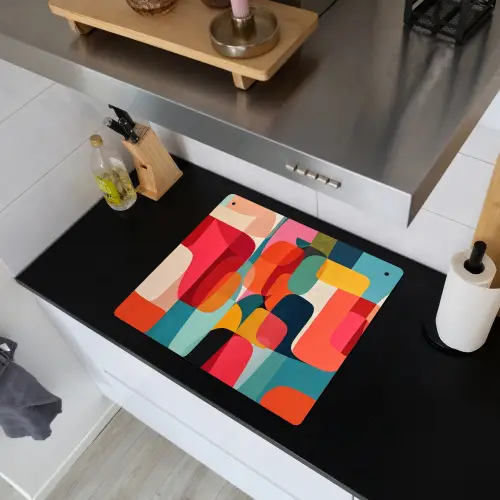 Vormen - Kleurrijk - Abstract - Vlakken Inductie beschemer met haakjes middel -sfeer1