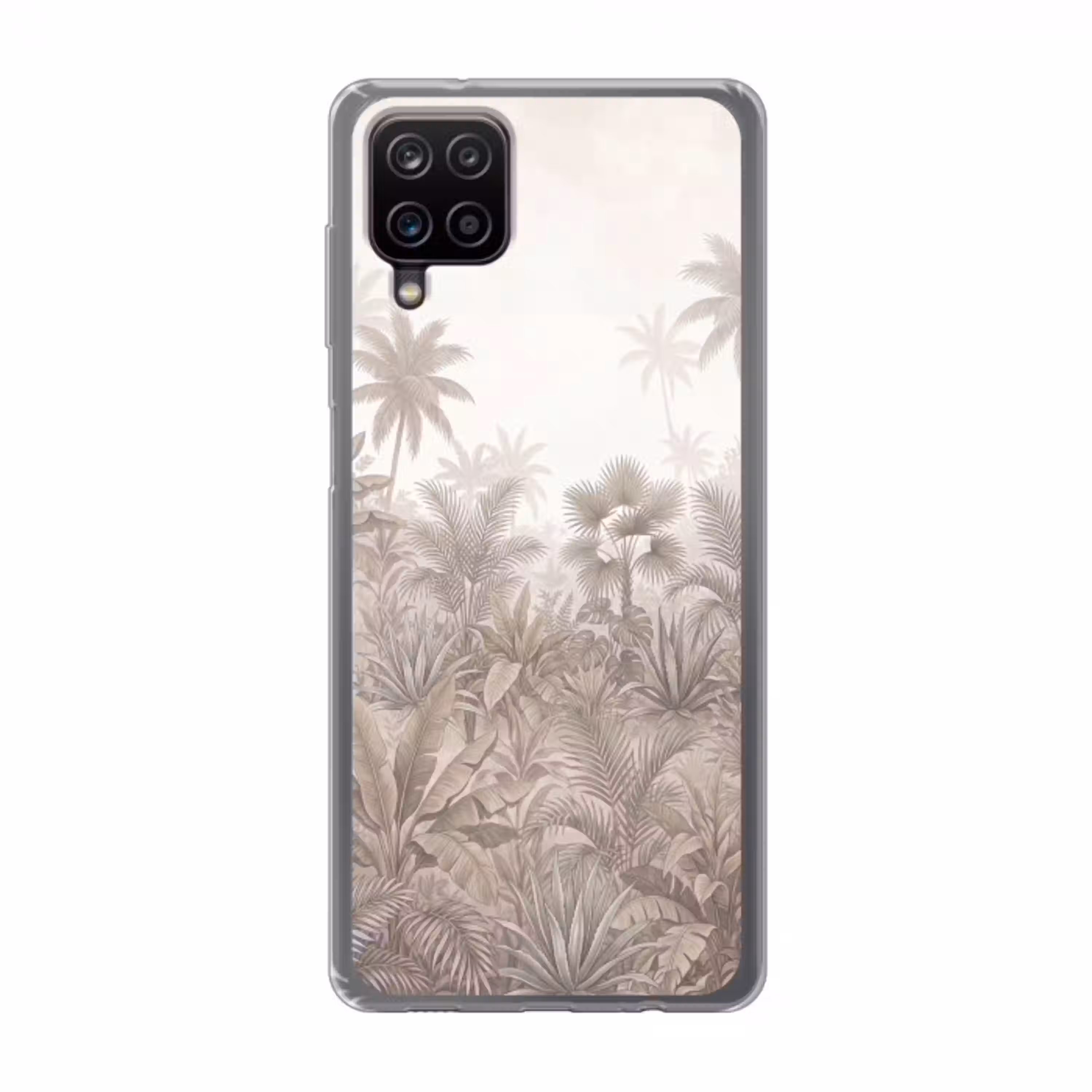 Jungle - Tropisch - Natuur -Vintage - Beige Telefoonhoesje Samsung Galaxy A12 klein -3d