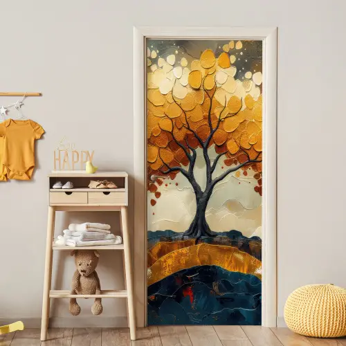 Boom - Natuur - Goud - Modern deurposter klein -sfeer4