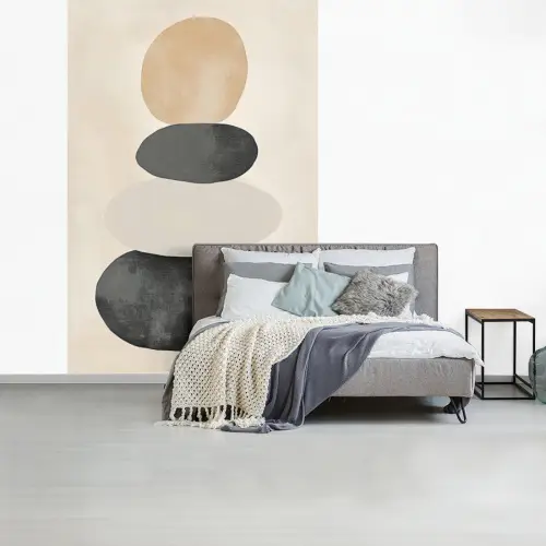 Japandi - Wabi sabi - Beige fotobehang vinyl groot -slaapkamer
