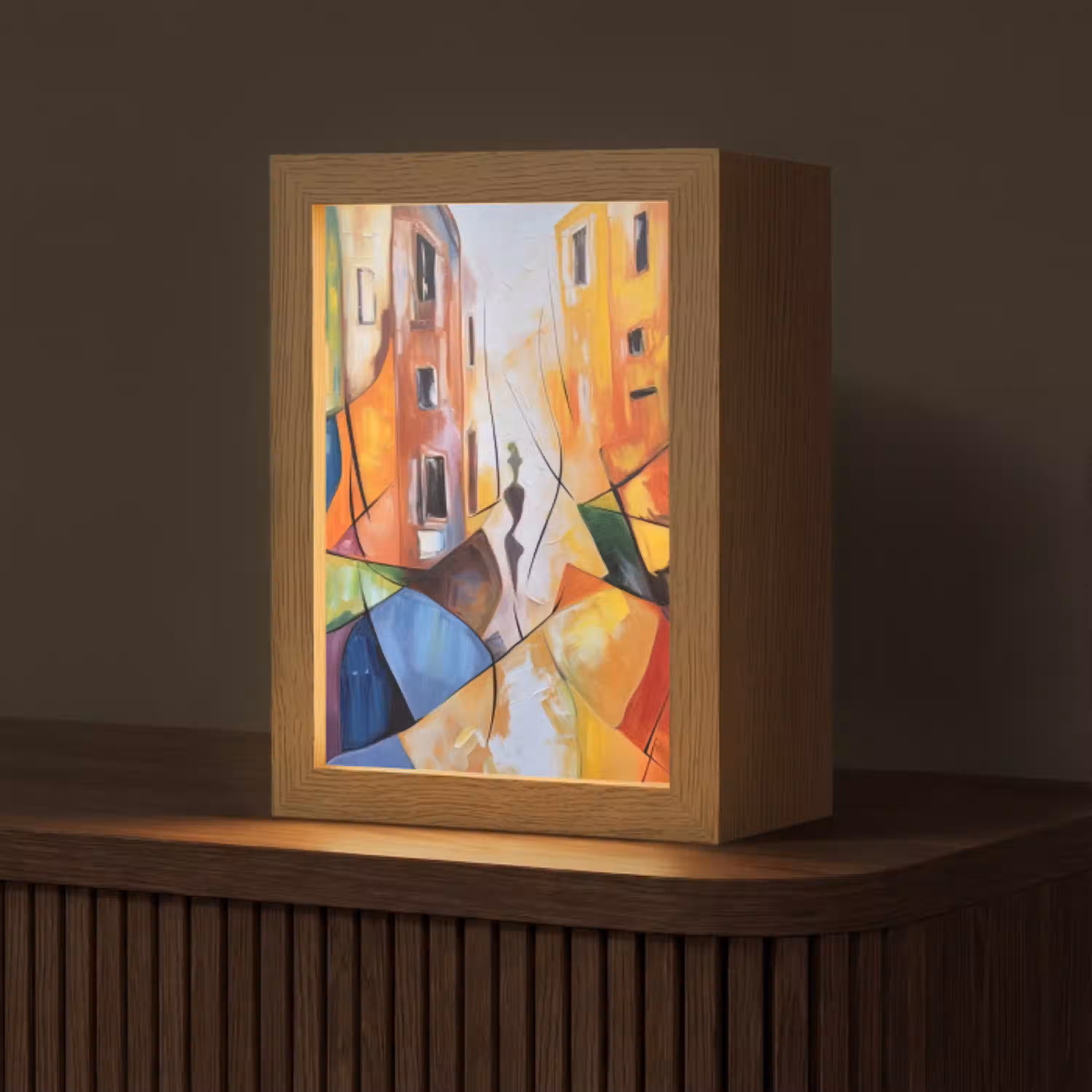 Abstract - Kunst - Schilderij - Kleuren Light Box met kabel (Tafellamp) klein -z3d_website