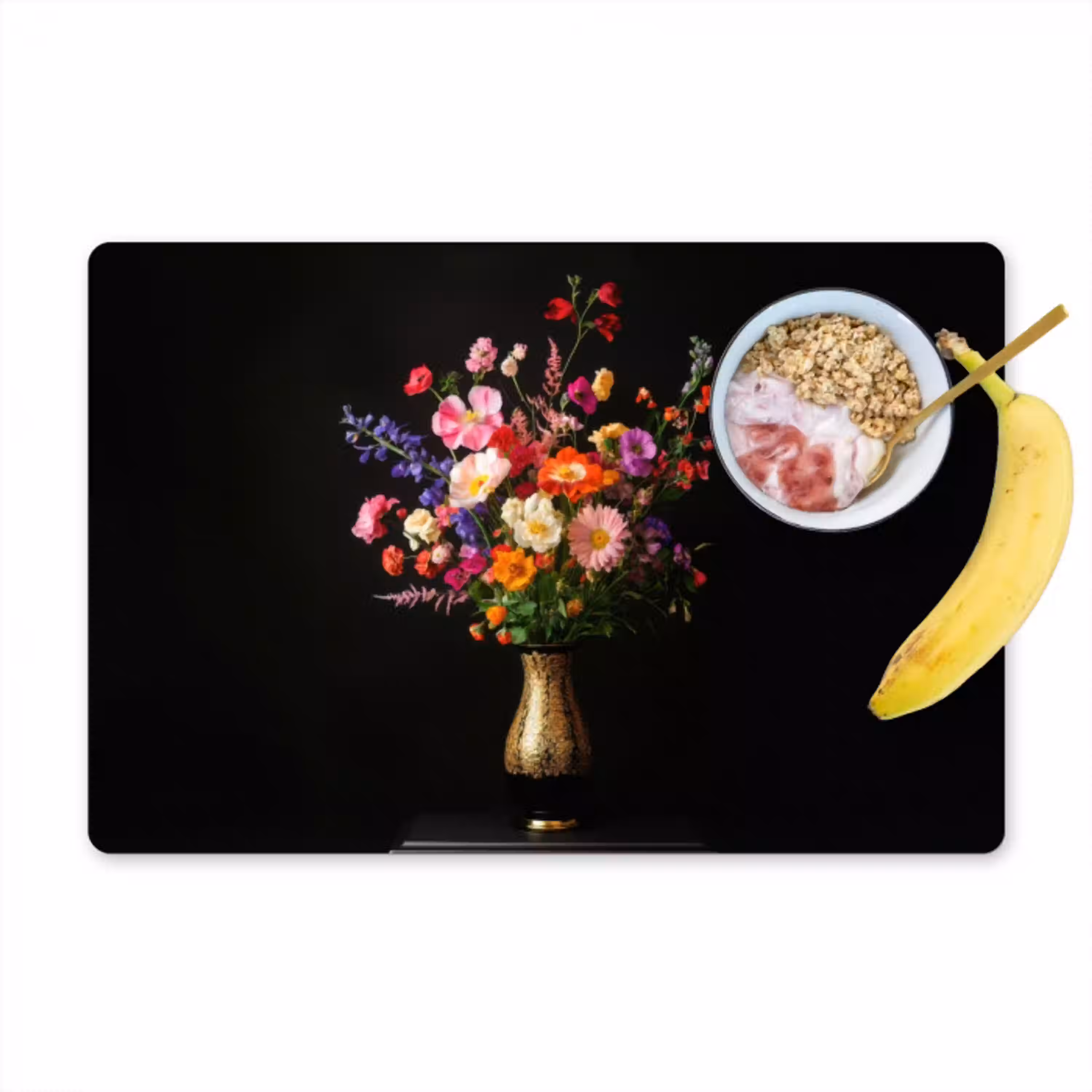 Kleurrijk - Boeket - Vaas - Goud Placemat vinyl groot -zzzproduct_Kitchenyeah-website
