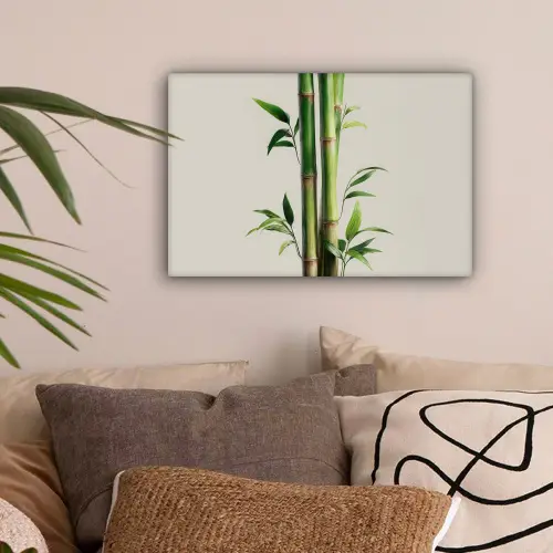 Bamboestengels - Sierlijk - Groen canvas 2cm klein -sfeer1