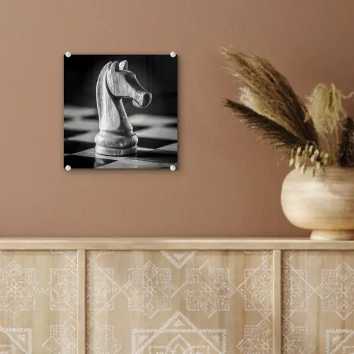 Paard - Hout - Schaalbord - Zwart plexiglas 5mm klein -sfeer5
