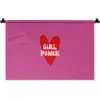 Girl power - Hart - Roze - Rood Wandkleed katoen klein -zz3d