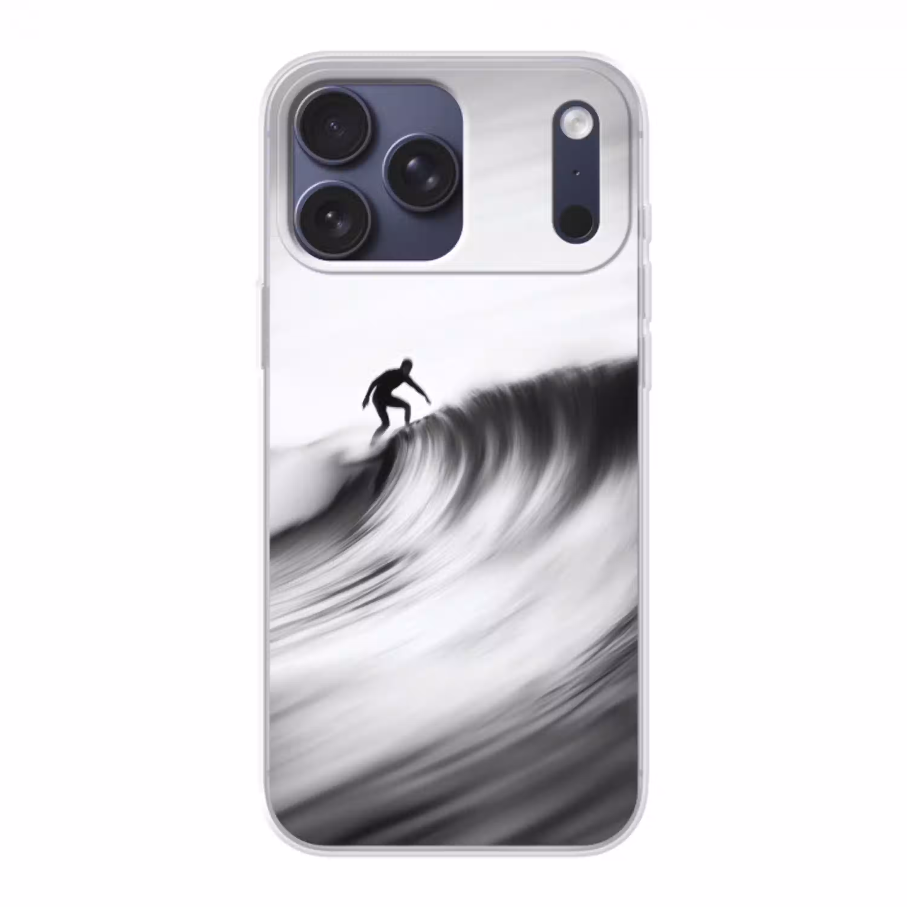 Surfer - Golf - Vervaagd - Zwart Telefoonhoesje iPhone 17 Pro Max klein -3d