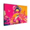 Vrouw - Zonnebril - Abstract - Oranje Tuinposter op houten frame 2 cm dik klein -3d